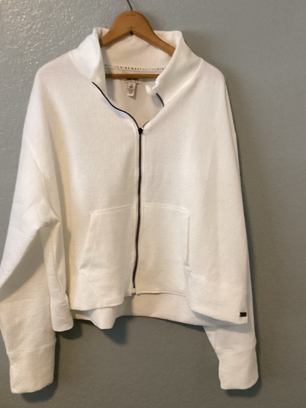 Nine West White Zip-Front Hoodie NWOT